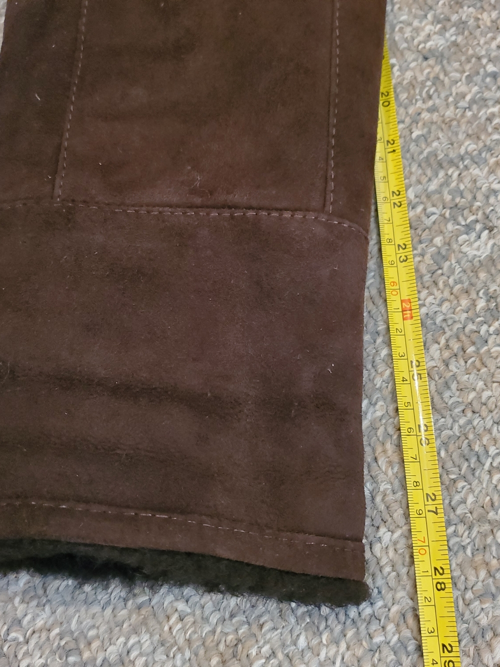 Danier Brown Sheep Skin Suede Shearling Lined Jacket Women Small - Picture 9 of 10